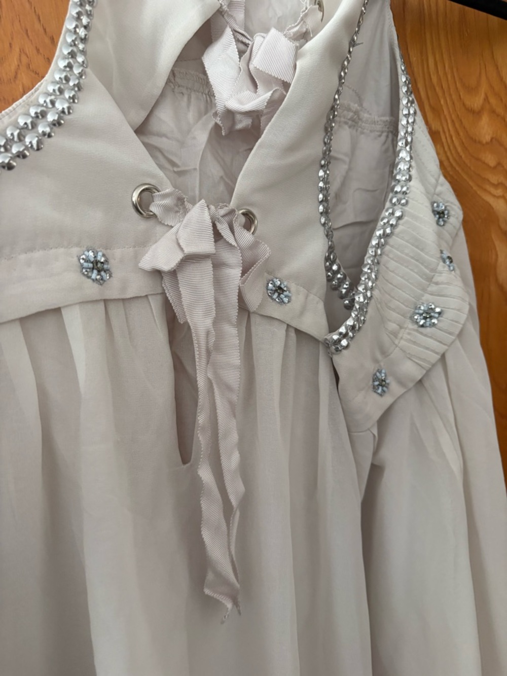 Anthropologie Sheer Embellished beaded HalterTop L - Picture 11 of 12